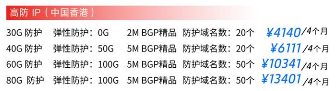 高防IP 100G防護(hù)價格