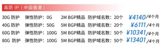 高防IP租用價格