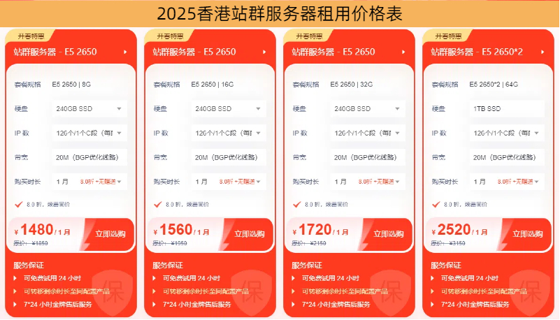 香港站群服務(wù)器價(jià)格表