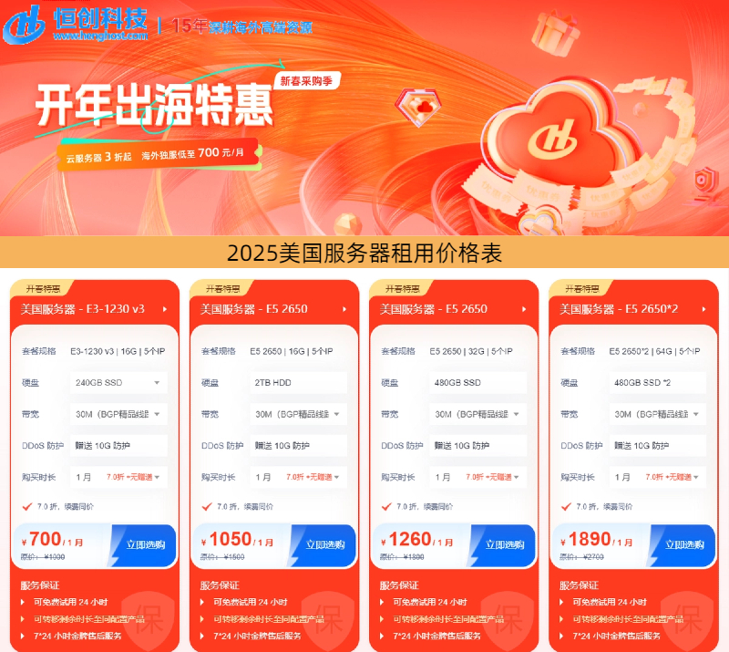 美國服務(wù)器專線線路價格多少錢